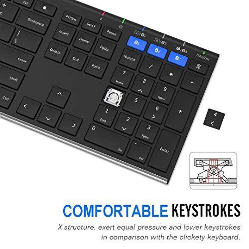 Imagem de Teclado Bluetooth em Aço Inox, Tamanho Completo, Multiuso e Recarregável