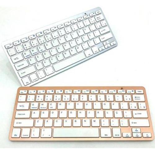 Teclado Bluetooth Prata Ltk-710 Mini 10M Pilha Smart Tv - Dex Imagem de Teclado Bluetooth Prata Ltk-710 Mini 10M Pilha Smart Tv