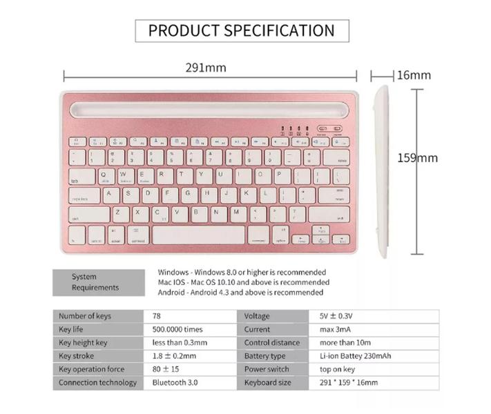 Imagem de Teclado Bluetooth Recarregável Com Suporte Para Tablet Lenovo Xiaoxin Pad 10.6