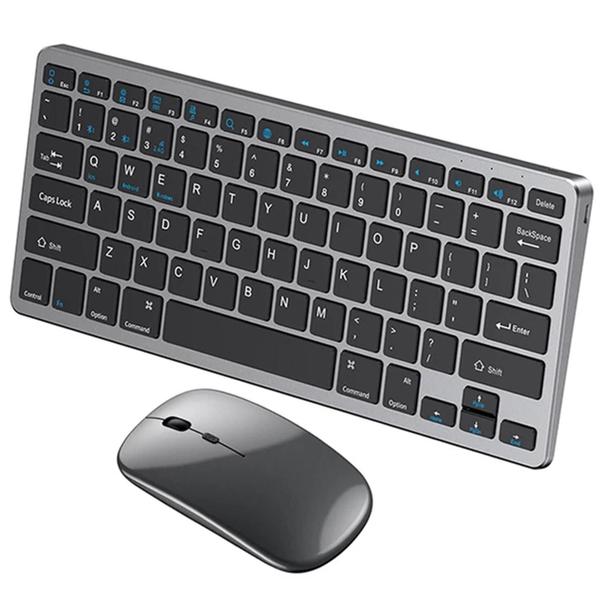 Imagem de Teclado bluetooth Recarregável Mouse bluetooth + Suporte de alumínio para notebook Dell Inspiron