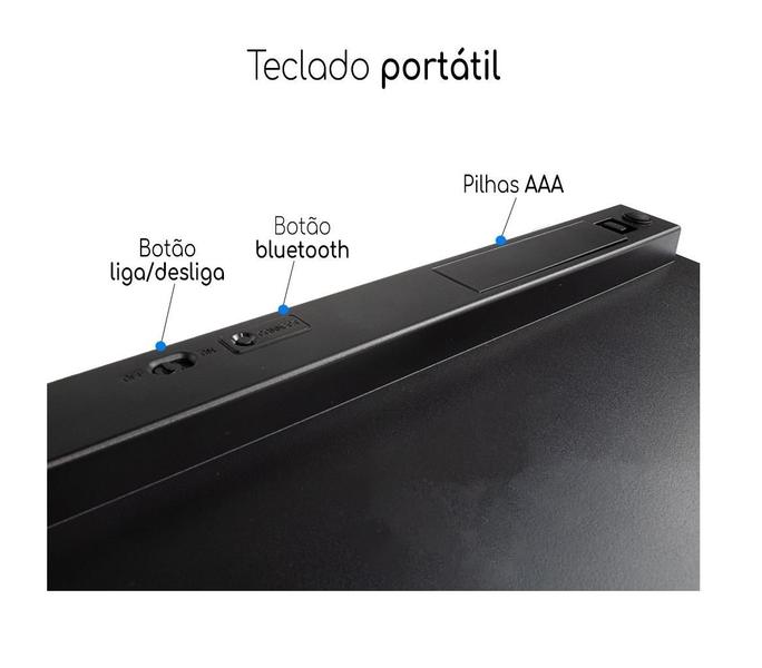 Imagem de Teclado Bluetooth Sem Fio Para Smar tv Celular Tablet Computador Notebook Ergonomico Android IOS