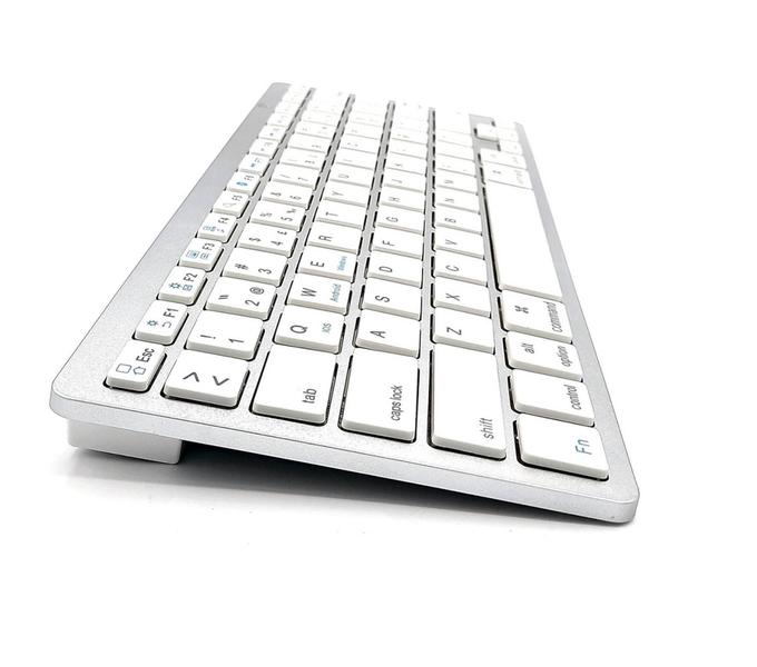 Imagem de Teclado Bluetooth Sem Fio Smar tv Celular Tablet pc Notebook Ergonomico Android WB -8022 BRANCO