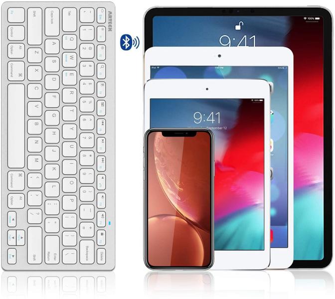 Imagem de Teclado Bluetooth Ultrafino Compatível com Diversos Dispositivos Habilitados para Bluetooth