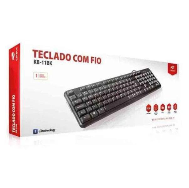 Imagem de Teclado c3tech kb15bk usb com fio pto