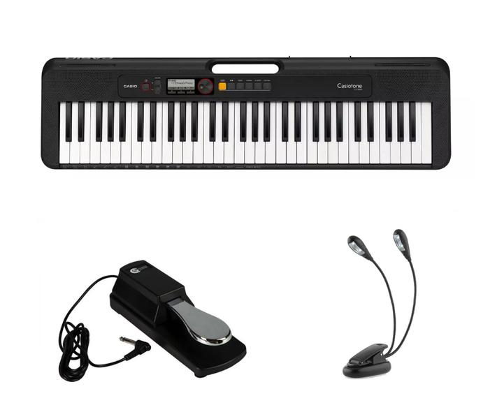 Imagem de Teclado Casio Casiotone CT-S200 BK com Luminária e Pedal Kit