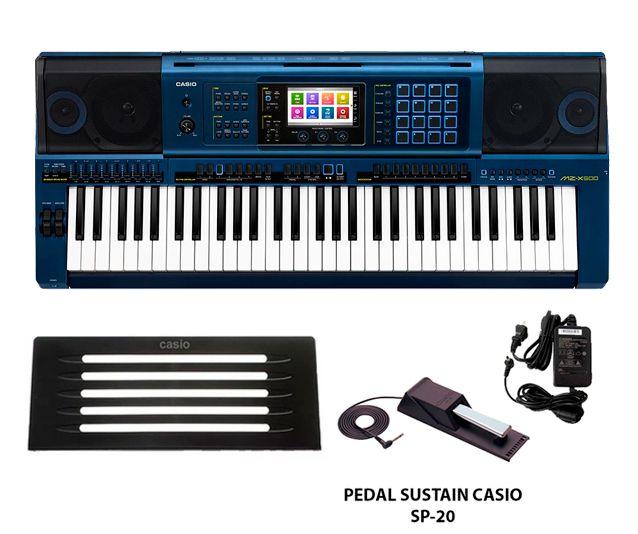 Imagem de Teclado Casio Mz X500 k Azul +  Fonte E Pedal Sustain Sp20