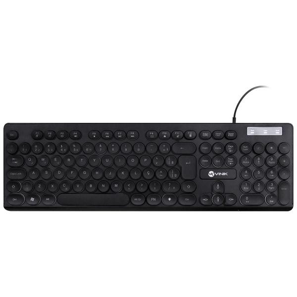 Imagem de Teclado Chocolate Slim Multimidia Teclas  Led 1.8 Metros