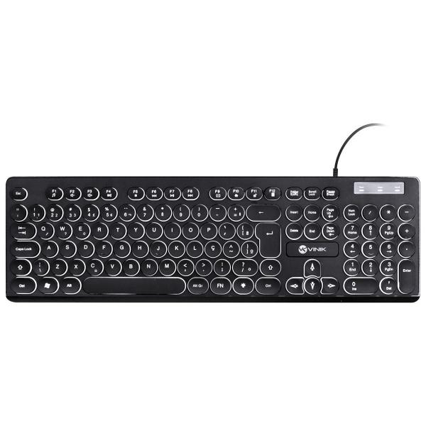 Imagem de Teclado Chocolate Slim Multimidia Teclas  Led 1.8 Metros