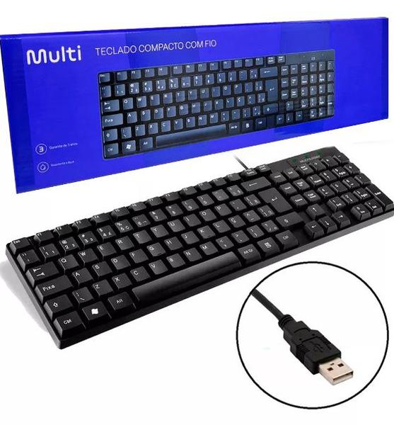 Imagem de Teclado com Fio Compacto Conexão USB  - Multilaser TC193