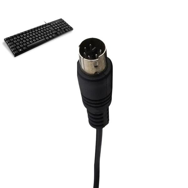 Imagem de Teclado Com Fio Compacto Ps2 Cabo De 130cm Preto Multi Tc298