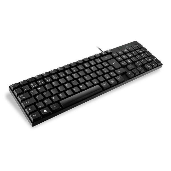 Imagem de Teclado com Fio Compacto PS2 Cabo de 130cm Resistente Água Preto Multi- TC298