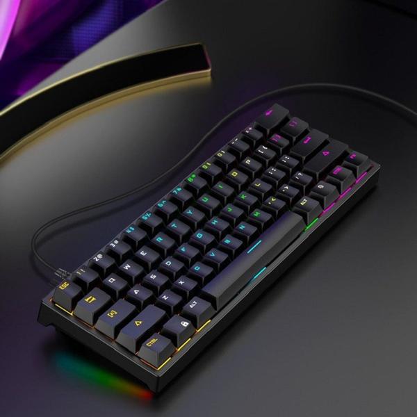 Imagem de Teclado com fio G101 61 tecla O eixo verde luminoso RGB Cool 