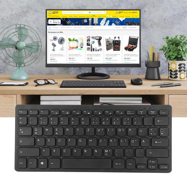 Imagem de Teclado Com Fio Mini Compacto Usb Notebook e Pc Cor Preto