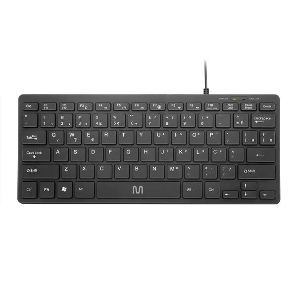 Imagem de Teclado com Fio Mini Multimídia Conexao USB Cabo de 150CM Teclas Chocolate Preto - TC154