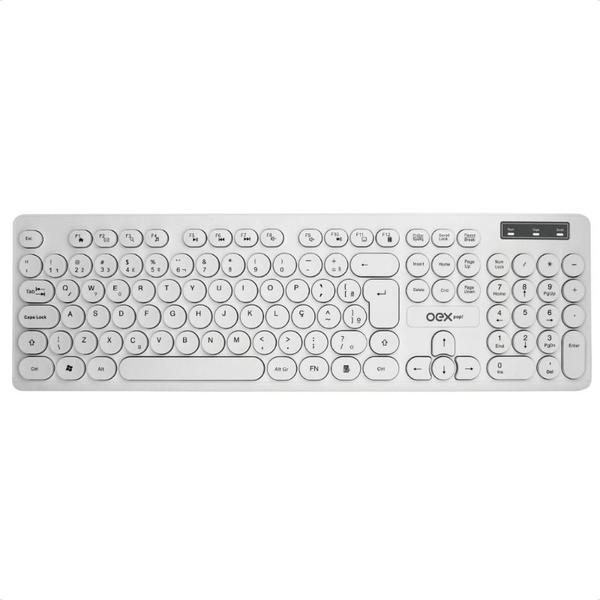 Imagem de Teclado com fio oex pop teclas redondas tc400 branco