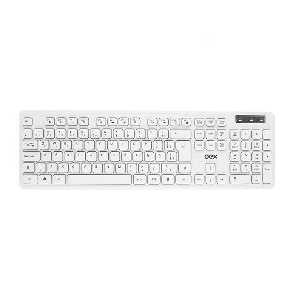 Imagem de Teclado com Fio OEX USB ABNT2 FLAT TC304 Branco