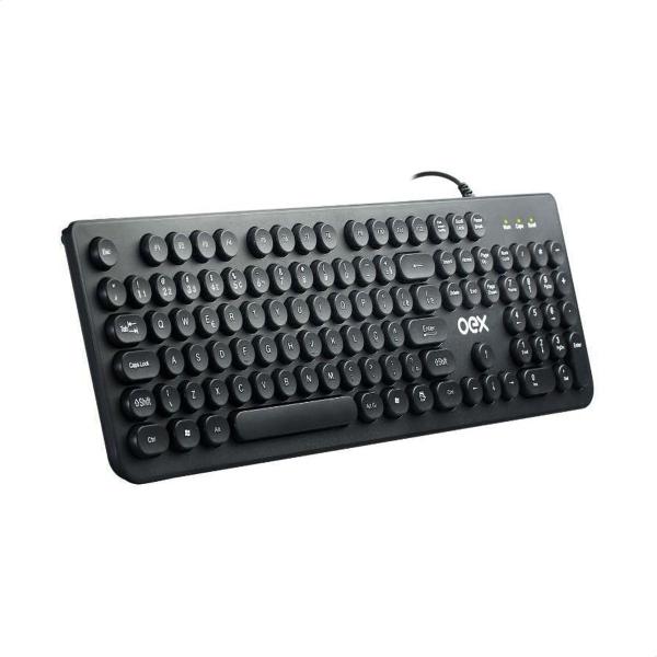 Imagem de Teclado com Fio Pop Oex TC400 Cabo 1,5m Ergonômico Compacto 