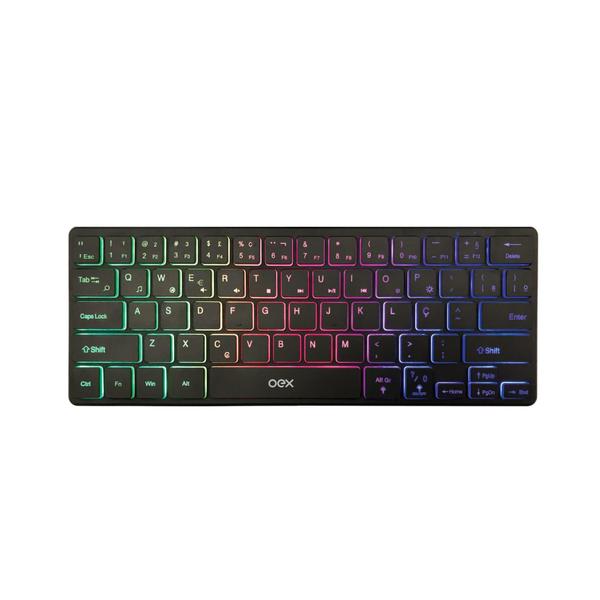 Imagem de Teclado Com Fio Slim Blacklight Colorido Effect Oex Tc403