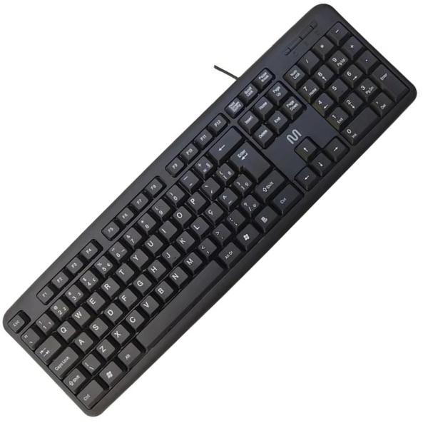 Imagem de Teclado com Fio Slim Conexão USB Cabo de 150cm Preto Multilaser