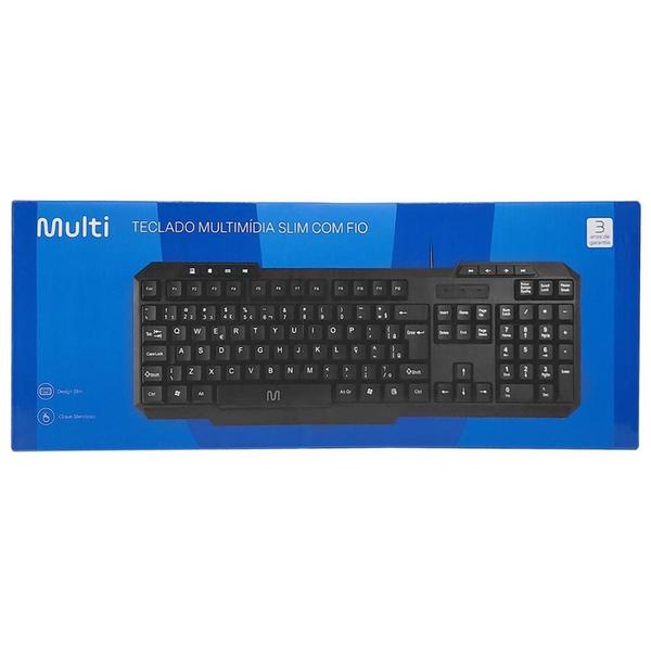 Imagem de Teclado Com Fio TM100 Slim USB 8 Teclas Multimidia Resistente à Água Teclas Silenciosas Multilaser TC206