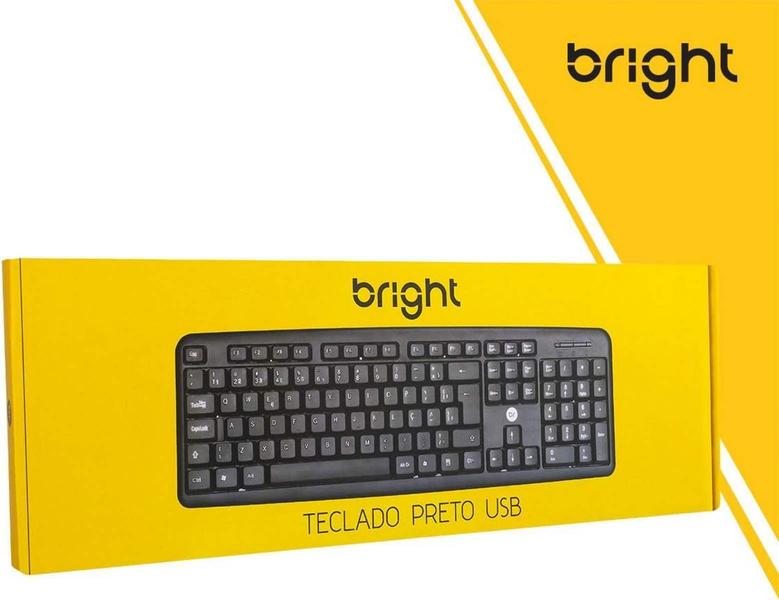 Imagem de Teclado Com Fio Usb Bright 0132 Padrão Abnt2 Qwerty Preto