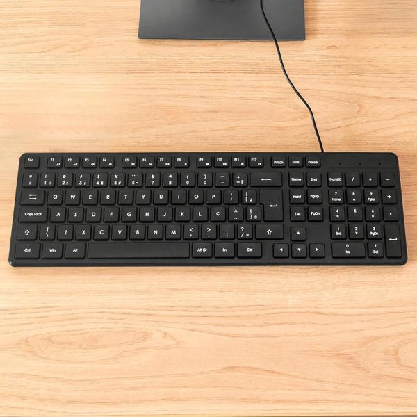 Imagem de Teclado Com Fio Usb Silencioso Para Computador Trabalho Notebook Pc Intelbras