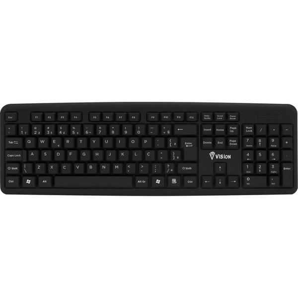 Imagem de Teclado Computador Vision Com Fio Abnt Ç Usb Qwerty Pt Br - Vision