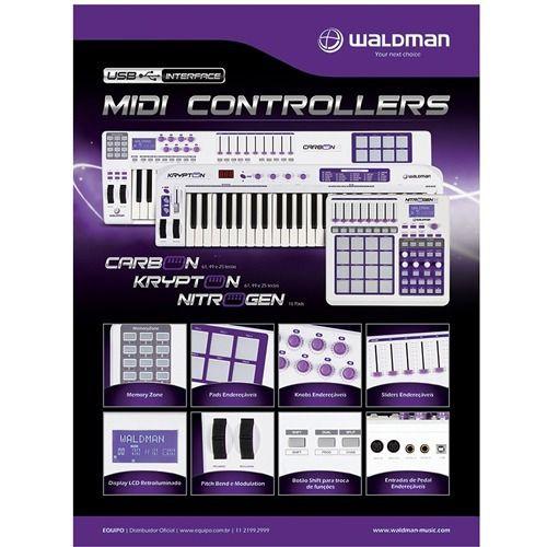 Imagem de Teclado Controlador Audio Midi Usb Carbon25 Waldman Oferta