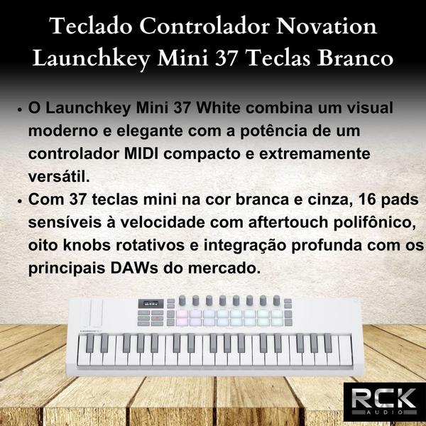 Teclado Controlador Novation Launchkey MK4 Mini 37 Teclas Branco