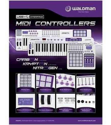 Imagem de Teclado Controlador Profissional Midi Usb Carbon61 Waldman