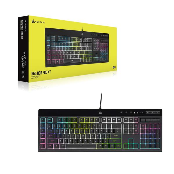 Imagem de Teclado Corsair K55 RGB PRO XT QWERTY com layout americano - preto