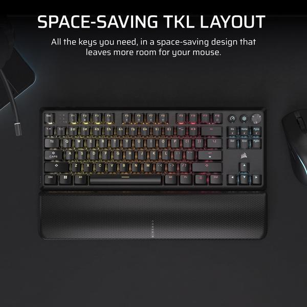 Imagem de Teclado Corsair K70 CORE TKL Wireless RGB Tenkeyless Preto