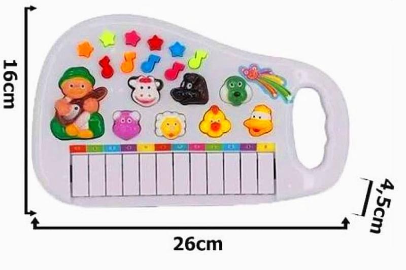 Imagem de Teclado de Brinquedo Educativo Animais da Fazendinha Á Pilha