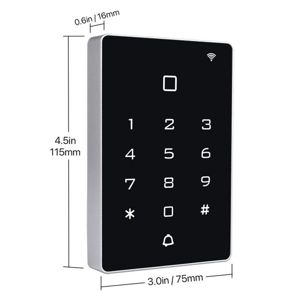 Imagem de Teclado de controle de acesso AMOCAM Wireless WiFi com 5 chaveiros ID