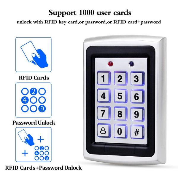 Imagem de Teclado de controle de acesso RFID OBO HANDS Metal Case +10 keyfobs