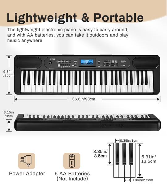 Imagem de Teclado de piano EYTSE 61 teclas para iniciantes com LCD e teclas iluminadas