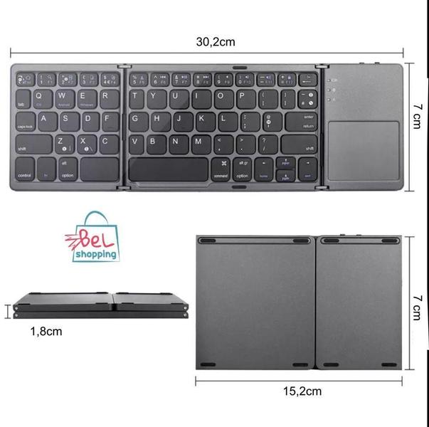 Imagem de Teclado Dobrável Com Touchpad Bluetooth Ultra Slim