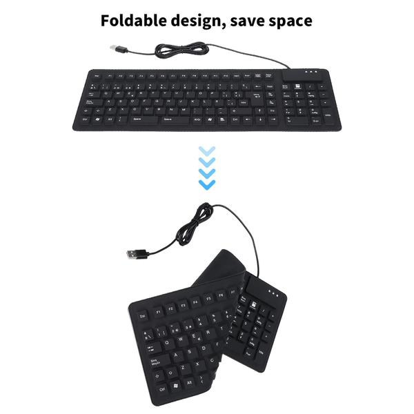 Imagem de Teclado dobrável Zyyini 105 teclas USB espanhol com fio preto