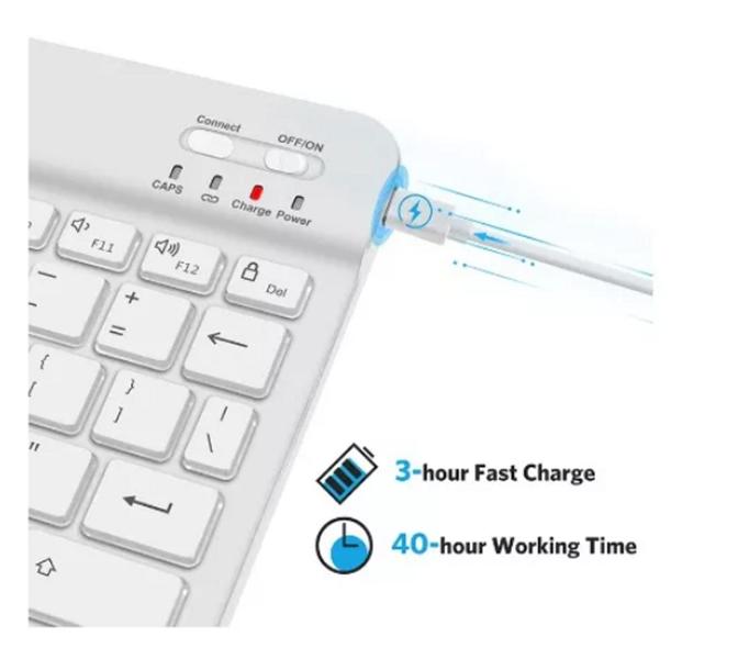Teclado E Mouse Bluetooth Para Tablet Tectoy Pense Bem 10.1 Polegadas - Fam Imagem de Teclado E Mouse Bluetooth Para Tablet Tectoy Pense Bem 10.1 Polegadas