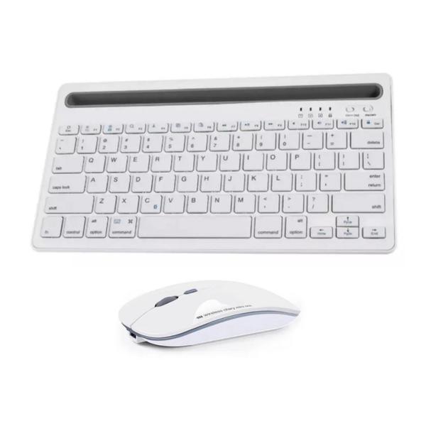 Imagem de Teclado e Mouse Bluetooth Recarregável Com Suporte Para Tablet Philco Ptb10