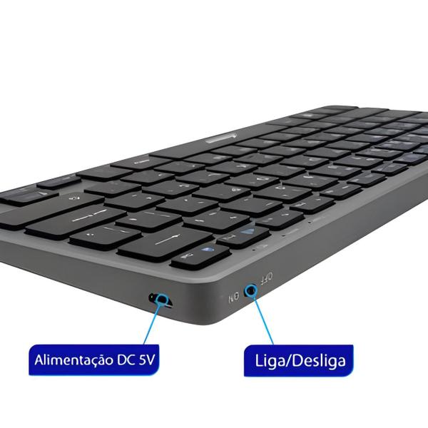 Imagem de Teclado E Mouse Bluetooth recarregável compatível com Galaxy Tab A7 