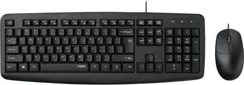 Imagem de Teclado e Mouse com Fio Rapoo NX1600 Black (Ingles)