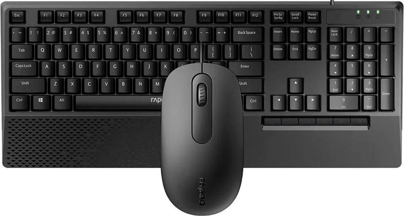 Imagem de Teclado e Mouse com Fio Rapoo NX2000 Black (Ingles)