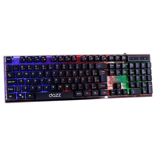 Imagem de Teclado e Mouse Gamer Dazz Diamond Dust, Rainbow, ABNT2, Anti-Ghosting, Preto - 62000098