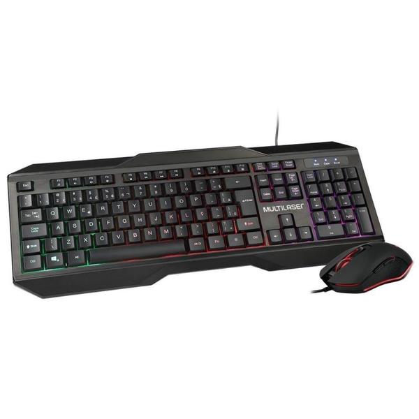 Imagem de Teclado e Mouse Gamer Multilaser 2400DPI com Fio LED - TC239