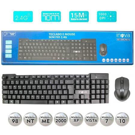 Imagem de Teclado E Mouse Inova Sem Fio 2.4G Receptor Nano