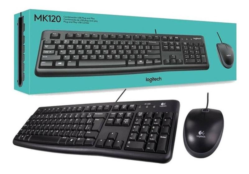 Imagem de Teclado e mouse kit com fio logitech mk120