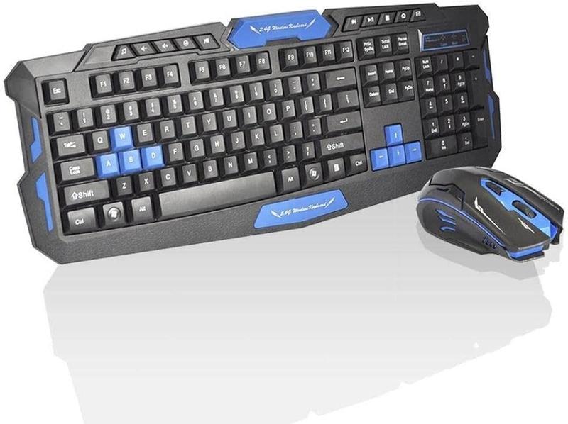 Imagem de Teclado E Mouse Kit Gamer Sem Fio Wireless 1600 Dpi Hk8100