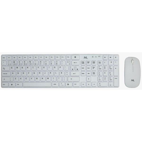 Imagem de Teclado e mouse Mtek KM-5197W Wireless 1200DPI PT Branco