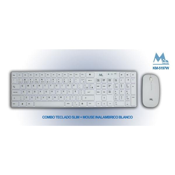 Imagem de Teclado e mouse Mtek KM-5197W Wireless 1200DPI PT Branco